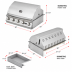 Cal Flame G Series™ 5 Burner Built-In Grill – Professional Outdoor Cooking Power