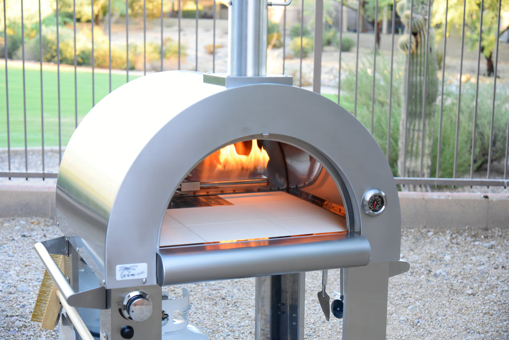 KoKoMo 32" Dual Fuel Gas & Wood Fired Stainless Steel Pizza Oven