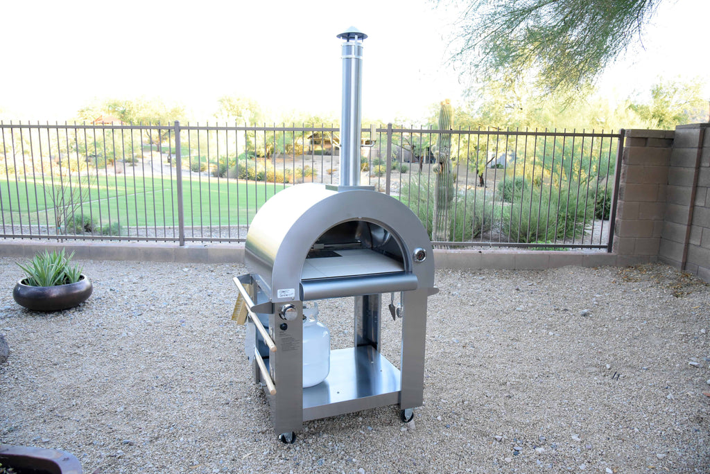 KoKoMo 32" Dual Fuel Gas & Wood Fired Stainless Steel Pizza Oven