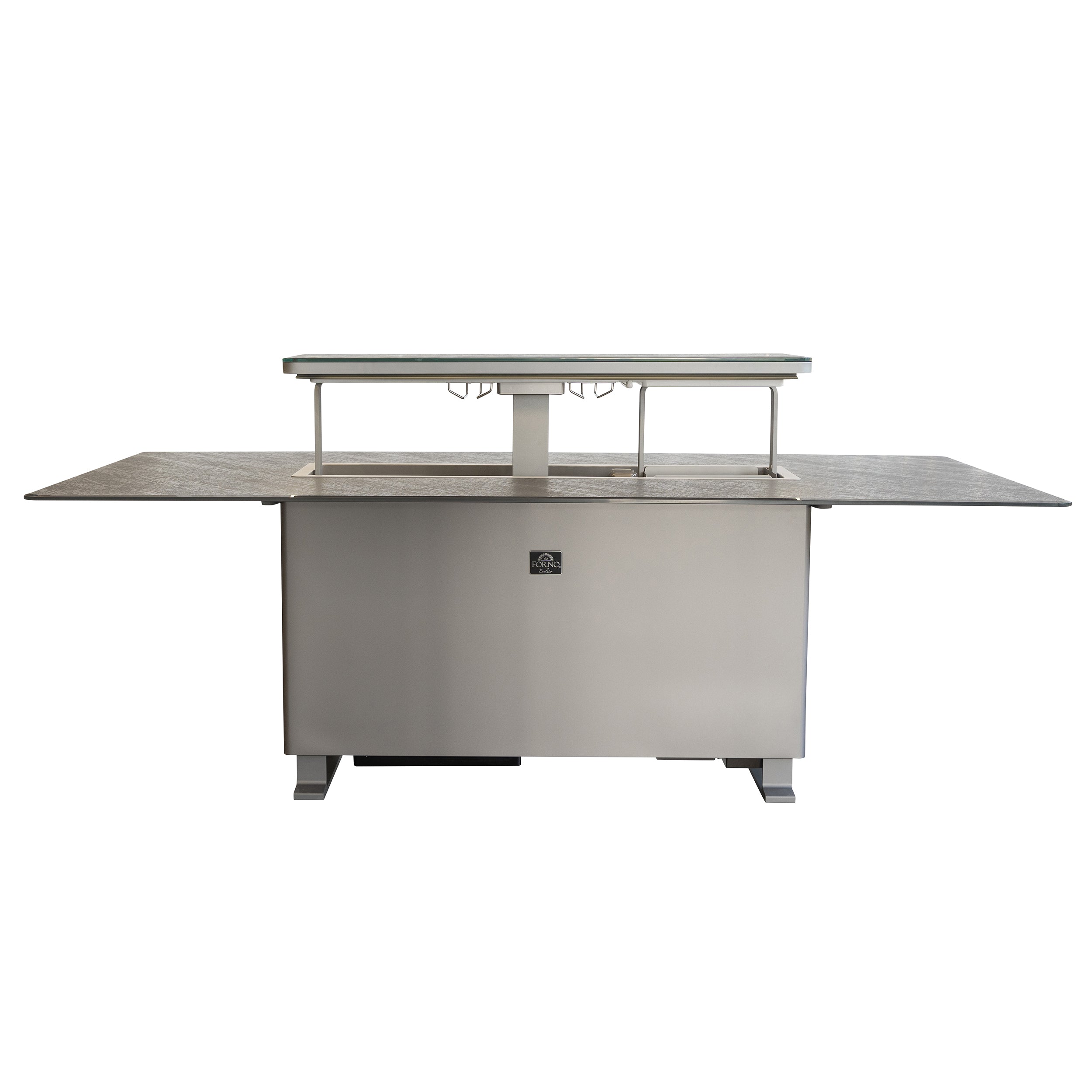 Cinetico Smart Dining Table, Sandstone Black, 5.3 cu.ft fridge and freezer with Bluetooth control