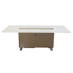 Cinetico Smart Dining Table in White, 5.3 cu.ft fridge and freezer with Bluetooth control