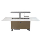 Cinetico Smart Dining Table in White, 5.3 cu.ft fridge and freezer with Bluetooth control