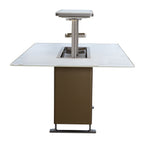 Cinetico Smart Dining Table in White, 5.3 cu.ft fridge and freezer with Bluetooth control