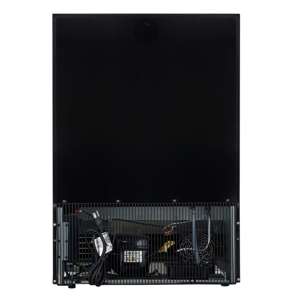 Forno Bacchino 24 Inch Wine Cooler, Black with Antique Brass Handles, with LED Lighting, Triple Glass Door, 51 Bottle Capacity, Built-In or Freestanding