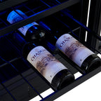 Gemello 48 Inch Side-by-Side Wine and Beverage Cooler in White with Antique Brass Handles, French Door, 9.6 cu. ft.